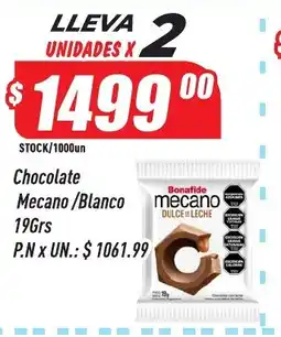Supermercados Comodin Bonafide chocolate mecano/blanco oferta