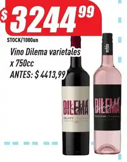 Supermercados Comodin Dilema vino varietales oferta