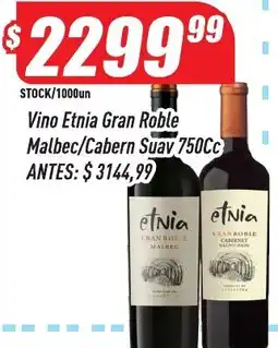 Supermercados Comodin Etnia vino gran roble malbec/cabern sauv oferta