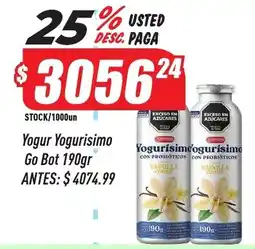 Supermercados Comodin Yogur Yogurisimo Go Bot 190gr oferta
