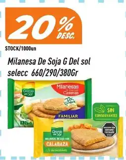 Supermercados Comodin Milanesas de soja g del sol oferta