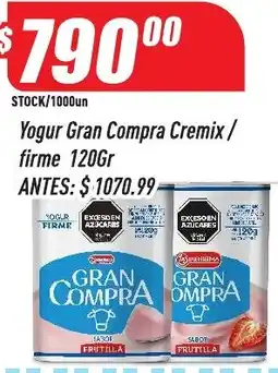 Supermercados Comodin Yogur gran compra cremix / firme oferta