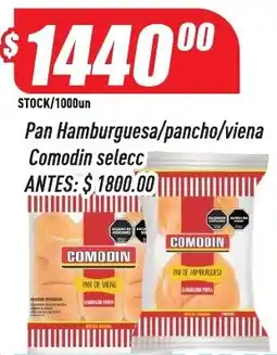 Supermercados Comodin Comodin pan hamburguesa/pancho/viena oferta