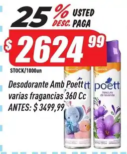 Supermercados Comodin Poett desodorante amb varias fragancias oferta