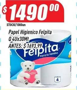 Supermercados Comodin Felpita papel higienico oferta