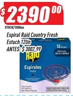 Supermercados Comodin Raid espiral country fresh estuch oferta