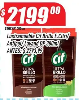 Supermercados Comodin Cif lustramueble brillo e. citri/ antipol/ lavand dp oferta