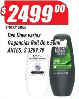 Supermercados Comodin Dove deos varias fragancias Roll On oferta