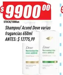 Supermercados Comodin Dove shampoo/ acond. varias fragancias oferta