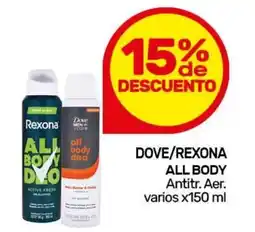 Nini Mayorista Dove/rexona all body antitr. aer. varios oferta