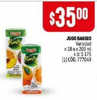 Makro Jugo baggio 200ml oferta