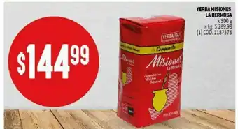 Makro Yerba mate misiones la hermosa 500g oferta