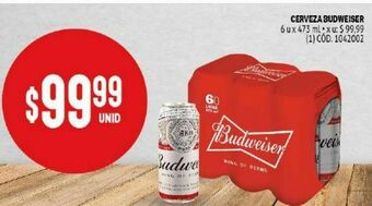 Makro Cerveza budweiser 6u x 473ml oferta