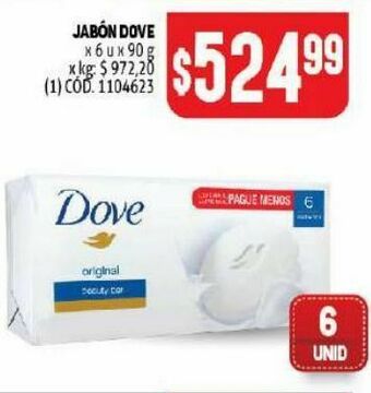 Makro Jabón dove 6u x 90g oferta