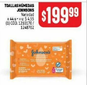 Makro Toallitas húmedas para bebé johnson's 44u oferta