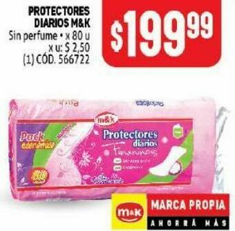Makro Protectores diarios m&k 80u oferta