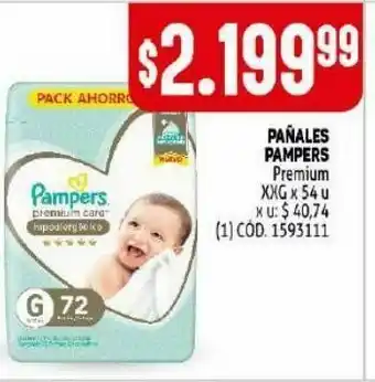 Makro Pañales pampers premium xxg 54u oferta