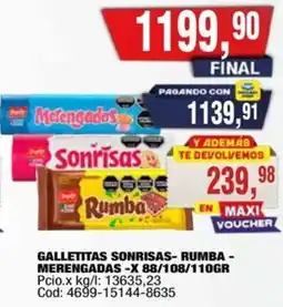 Maxiconsumo Sonrisas- rumba - merengadas galletitas oferta