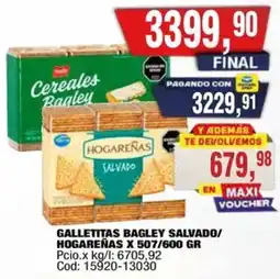Maxiconsumo Bagley galletitas salvado/ hogareñas oferta