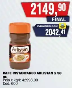 Maxiconsumo Arlistán café instantaneo oferta