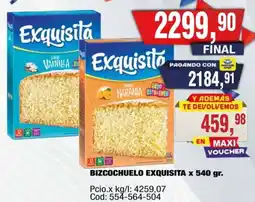 Maxiconsumo Exquisita bizcochuelo oferta