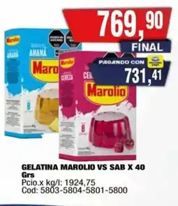 Maxiconsumo Marolio gelatina vs sab oferta