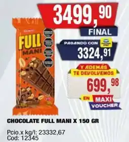 Maxiconsumo Full mani chocolate oferta