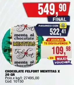 Maxiconsumo Felfort chocolate mentitas oferta