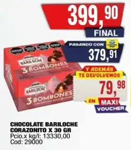 Maxiconsumo Bariloche chocolate corazonito oferta