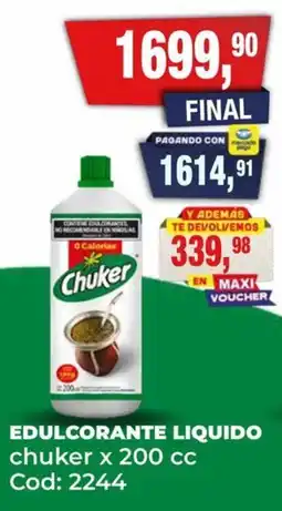 Maxiconsumo Chuker edulcorante liquido oferta