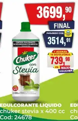 Maxiconsumo Chuker edulcorante liquido stevia oferta