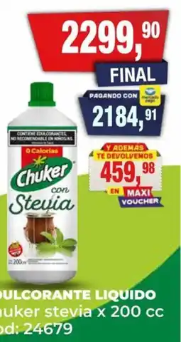 Maxiconsumo Chuker edulcorante liquido stevia oferta