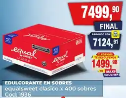 Maxiconsumo Edulcorante en sobres equalsweet clasico oferta