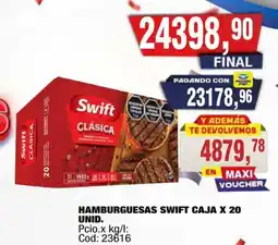 Maxiconsumo Swift hamburguesas caja oferta