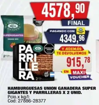 Union ganadera hamburguesas super gigantes y parrilleras