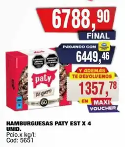 Maxiconsumo Paty hamburguesas est oferta