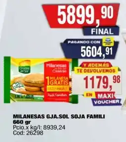 Maxiconsumo Gja.sol soja milanesas famili oferta