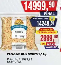 Maxiconsumo McCain papas smiles oferta