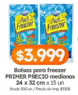 Cordiez Primer precio bolsas para freezer oferta