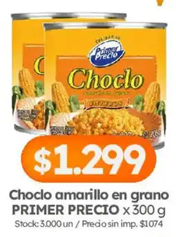 Cordiez Primer precio choclo amarillo en grano oferta