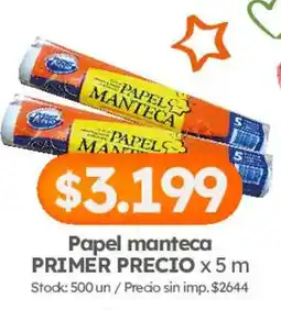 Cordiez Papel manteca oferta