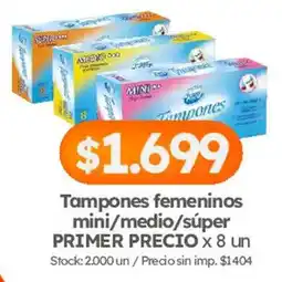 Cordiez Tampones femeninos mini/medio/super oferta