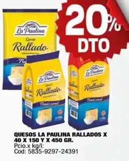 Maxiconsumo La paulina quesos rallados oferta