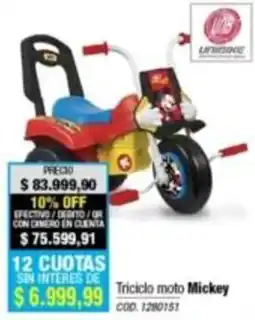 Rio Shop Deco Unidike triciclo moto mickey oferta