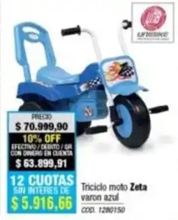 Rio Shop Deco Zeta triciclo moto varon azul oferta