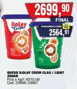 Maxiconsumo Ilolay queso crem clas / light oferta