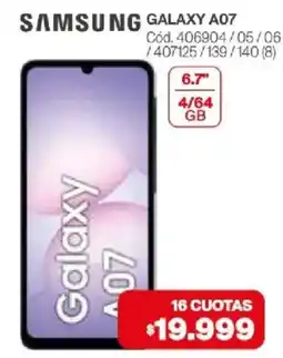 Naldo Lombardi Samsung galaxy a07 oferta
