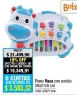 Rio Shop Deco Baby piano vaca con sonido oferta