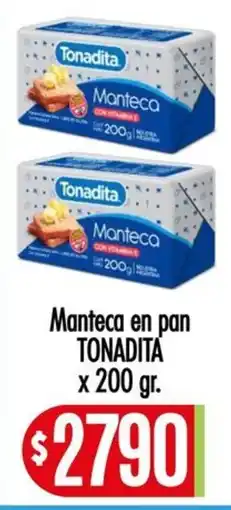 Supermercados Caracol Tonadita manteca en pan oferta