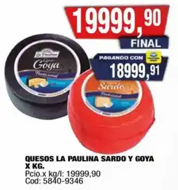 Maxiconsumo La paulina quesos sardo y goya oferta